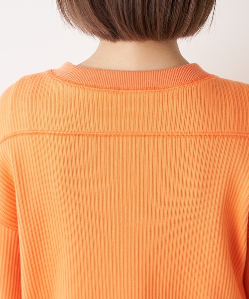 CIAOPANIC TYPY(チャオパニックティピー)の「ヘビーウェイトリブショートカーディガン(カーディガン/ボレロ・レディース・チャコールグレー/オフホワイト/オレンジ・ONE SIZE)」の21枚目の写真