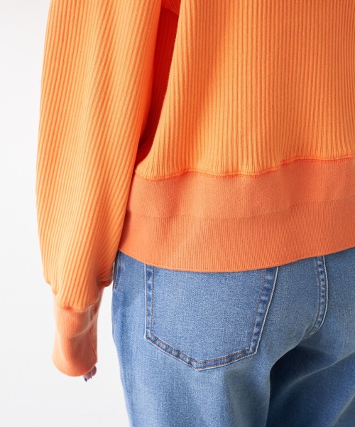 CIAOPANIC TYPY(チャオパニックティピー)の「ヘビーウェイトリブショートカーディガン(カーディガン/ボレロ・レディース・チャコールグレー/オフホワイト/オレンジ・ONE SIZE)」の15枚目の写真