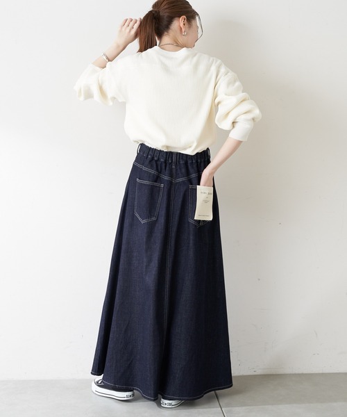 CIAOPANIC TYPY(チャオパニックティピー)の「ヘビーウェイトリブショートカーディガン(カーディガン/ボレロ・レディース・チャコールグレー/オフホワイト/オレンジ・ONE SIZE)」の22枚目の写真