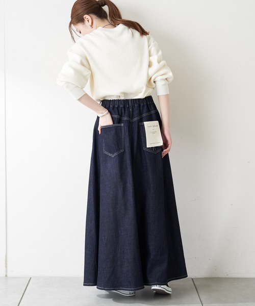 CIAOPANIC TYPY(チャオパニックティピー)の「ヘビーウェイトリブショートカーディガン(カーディガン/ボレロ・レディース・チャコールグレー/オフホワイト/オレンジ・ONE SIZE)」の16枚目の写真