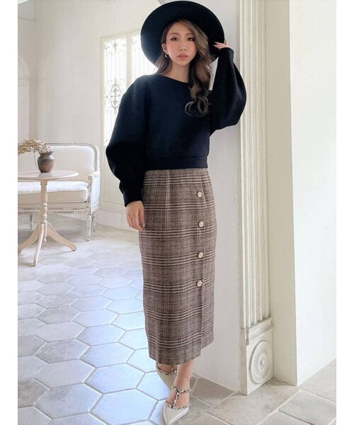 RESEXXY（リゼクシー）の「フロントボタンチェックスカート（スカート・レディース・ブラック/ベージュ/ブラウン・FREE）」の22枚目の写真