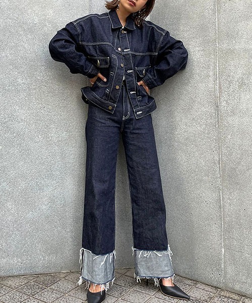 CREDONA(クレドナ)の「セルヴィッチロールアップデザインデニム IND(デニムパンツ・レディース・ブルー系その他・1/2/0)」の18枚目の写真