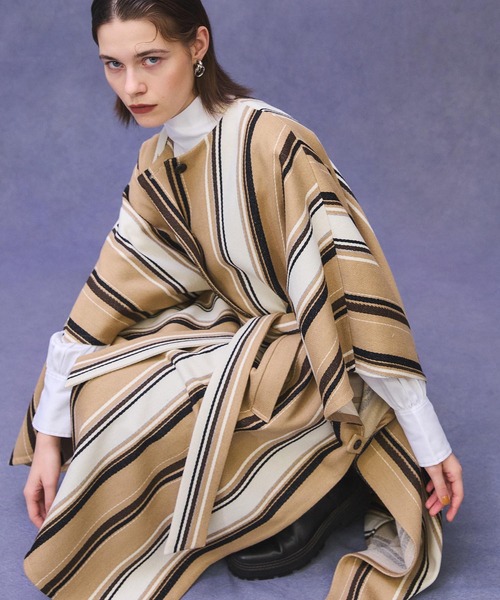 PUBLIC TOKYO（パブリックトウキョウ）の「ランダムストライプポンチョ（ポンチョ・レディース・その他2・FREE）」の6枚目の写真