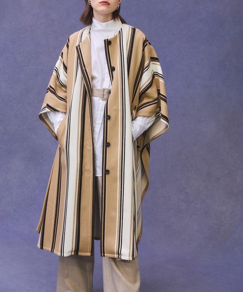 PUBLIC TOKYO（パブリックトウキョウ）の「ランダムストライプポンチョ（ポンチョ・レディース・その他2・FREE）」の5枚目の写真