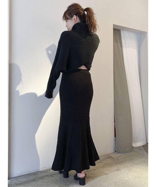 dazzlin（ダズリン）の「マーメイドラインニットスカート（スカート・レディース・ブラック/オフホワイト/ブルー・FREE）」の7枚目の写真