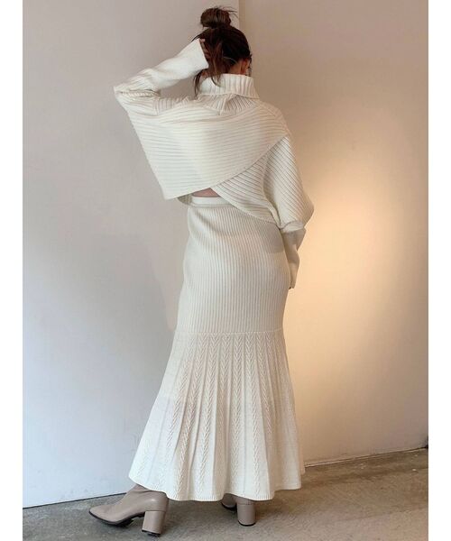 dazzlin（ダズリン）の「マーメイドラインニットスカート（スカート・レディース・ブラック/オフホワイト/ブルー・FREE）」の10枚目の写真