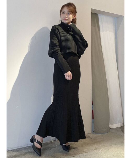 dazzlin（ダズリン）の「マーメイドラインニットスカート（スカート・レディース・ブラック/オフホワイト/ブルー・FREE）」の15枚目の写真