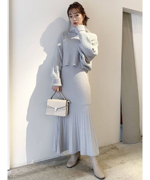 dazzlin（ダズリン）の「マーメイドラインニットスカート（スカート・レディース・ブラック/オフホワイト/ブルー・FREE）」の20枚目の写真