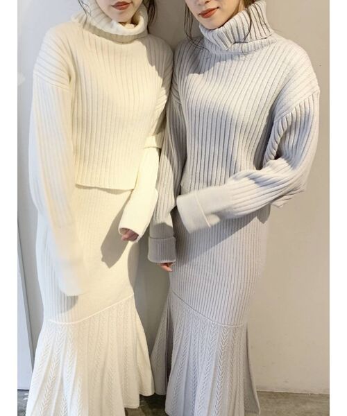 dazzlin（ダズリン）の「マーメイドラインニットスカート（スカート・レディース・ブラック/オフホワイト/ブルー・FREE）」の21枚目の写真