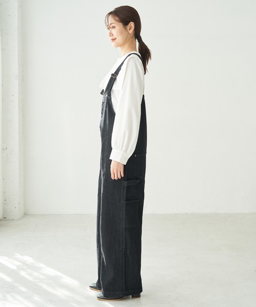 Dickies(ディッキーズ)の「【Dickies/ディッキーズ別注】デニムサロペット(サロペット/オーバーオール・レディース・ブラック・38)」の2枚目の写真