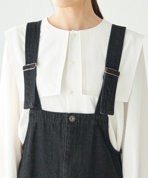 Dickies(ディッキーズ)の「【Dickies/ディッキーズ別注】デニムサロペット(サロペット/オーバーオール・レディース・ブラック・38)」の4枚目の写真