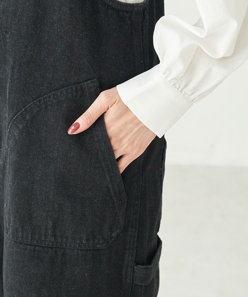 Dickies(ディッキーズ)の「【Dickies/ディッキーズ別注】デニムサロペット(サロペット/オーバーオール・レディース・ブラック・38)」の10枚目の写真