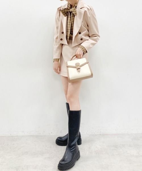 one after another NICE CLAUP（ワンアフターアナザーナイスクラップ）の「セットアップで着れる！ショートテーラードジャケット（テーラードジャケット・レディース・ブラック系その他/ブラック系その他2/ベージュ系その他/ベージュ・FREE）」の13枚目の写真