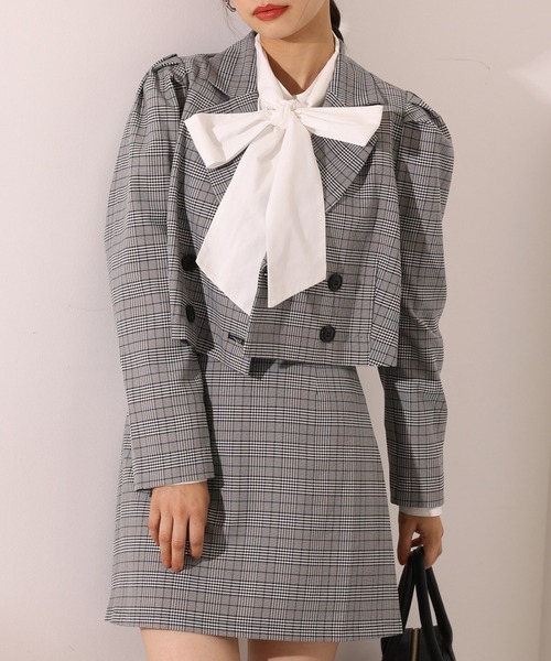 one after another NICE CLAUP（ワンアフターアナザーナイスクラップ）の「セットアップで着れる！ショートテーラードジャケット（テーラードジャケット・レディース・ブラック系その他/ブラック系その他2/ベージュ系その他/ベージュ・FREE）」の11枚目の写真