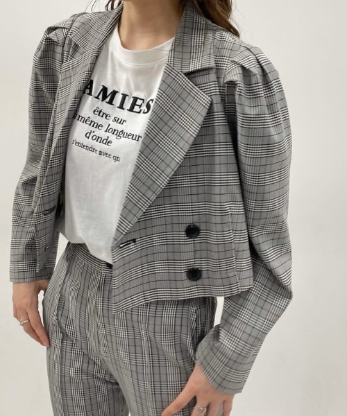 one after another NICE CLAUP（ワンアフターアナザーナイスクラップ）の「セットアップで着れる！ショートテーラードジャケット（テーラードジャケット・レディース・ブラック系その他/ブラック系その他2/ベージュ系その他/ベージュ・FREE）」の10枚目の写真