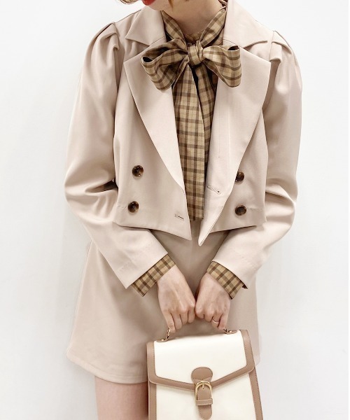 one after another NICE CLAUP（ワンアフターアナザーナイスクラップ）の「セットアップで着れる！ショートテーラードジャケット（テーラードジャケット・レディース・ブラック系その他/ブラック系その他2/ベージュ系その他/ベージュ・FREE）」の19枚目の写真