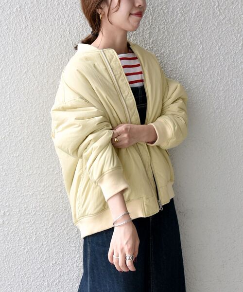 SHIPS any(シップス エニィ)の「SHIPS any: THERMORE ジップ MA-1 ブルゾン◇(ブルゾン・レディース・ブラック/カーキ/イエロー・ONE SIZE)」の20枚目の写真