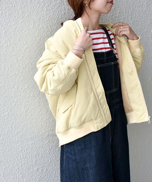 SHIPS any(シップス エニィ)の「SHIPS any: THERMORE ジップ MA-1 ブルゾン◇(ブルゾン・レディース・ブラック/カーキ/イエロー・ONE SIZE)」の21枚目の写真