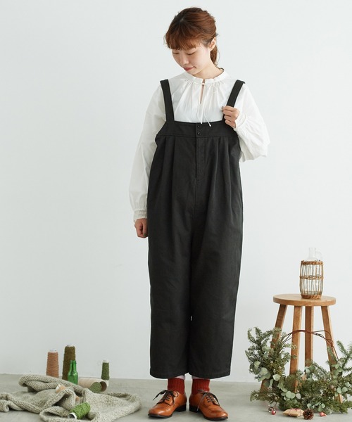chambre de charme(シャンブルドゥシャーム)の「cdc 20/2vintage こびとパンツ(サロペット/オーバーオール・レディース・チャコールグレー/ベージュ/ブラック・FREE)」の15枚目の写真