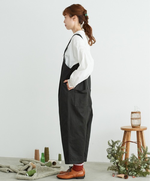 chambre de charme(シャンブルドゥシャーム)の「cdc 20/2vintage こびとパンツ(サロペット/オーバーオール・レディース・チャコールグレー/ベージュ/ブラック・FREE)」の16枚目の写真