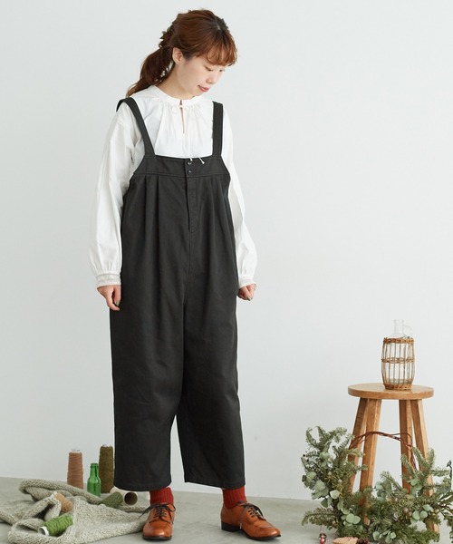 chambre de charme(シャンブルドゥシャーム)の「cdc 20/2vintage こびとパンツ(サロペット/オーバーオール・レディース・チャコールグレー/ベージュ/ブラック・FREE)」の18枚目の写真