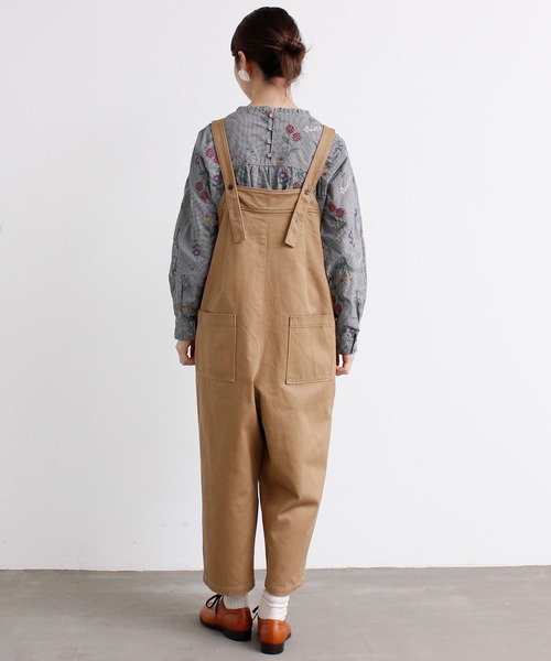 chambre de charme(シャンブルドゥシャーム)の「cdc 20/2vintage こびとパンツ(サロペット/オーバーオール・レディース・チャコールグレー/ベージュ/ブラック・FREE)」の6枚目の写真