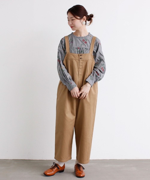 chambre de charme(シャンブルドゥシャーム)の「cdc 20/2vintage こびとパンツ(サロペット/オーバーオール・レディース・チャコールグレー/ベージュ/ブラック・FREE)」の4枚目の写真