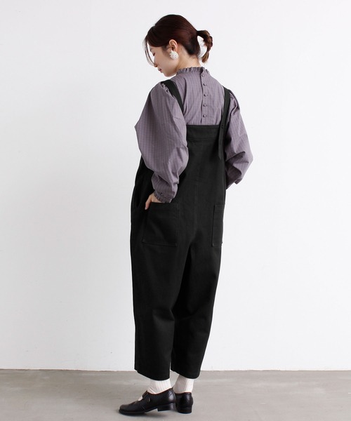 chambre de charme(シャンブルドゥシャーム)の「cdc 20/2vintage こびとパンツ(サロペット/オーバーオール・レディース・チャコールグレー/ベージュ/ブラック・FREE)」の12枚目の写真