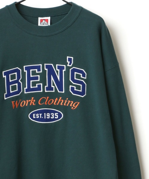 BEN DAVIS（ベンデイビス）の「BEN DAVIS/ベンデイビス ビッグシルエット カレッジロゴ レタード スウェット トレーナー（スウェット・メンズ・ダークグリーン/ワイン/アッシュグレー/パープル・M/XL/L）」の3枚目の写真