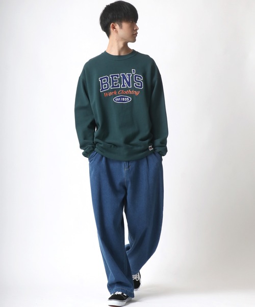 BEN DAVIS（ベンデイビス）の「BEN DAVIS/ベンデイビス ビッグシルエット カレッジロゴ レタード スウェット トレーナー（スウェット・メンズ・ダークグリーン/ワイン/アッシュグレー/パープル・M/XL/L）」の22枚目の写真