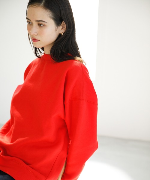 koe（コエ）の「■アンチピリング加工ＴＣ裏起毛クルーネック*（スウェット・レディース・イエロー/ピンク/D/A/カーキ/ブルー/ライトベージュ/ライトグレー/B/ブラック/C/ホワイト/マジェンタ/グリーン/H/E/F/G/オレンジ/レッド/パープル/ネイビー・L/S/M/XL）」の13枚目の写真