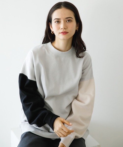 koe（コエ）の「■アンチピリング加工ＴＣ裏起毛クルーネック*（スウェット・レディース・イエロー/ピンク/D/A/カーキ/ブルー/ライトベージュ/ライトグレー/B/ブラック/C/ホワイト/マジェンタ/グリーン/H/E/F/G/オレンジ/レッド/パープル/ネイビー・L/S/M/XL）」の19枚目の写真