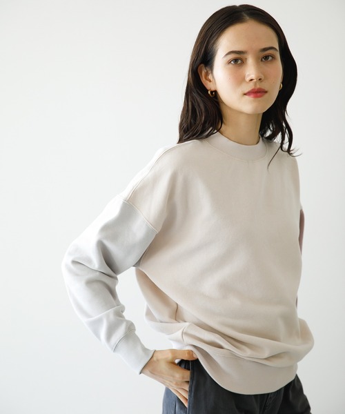 koe（コエ）の「■アンチピリング加工ＴＣ裏起毛クルーネック*（スウェット・レディース・イエロー/ピンク/D/A/カーキ/ブルー/ライトベージュ/ライトグレー/B/ブラック/C/ホワイト/マジェンタ/グリーン/H/E/F/G/オレンジ/レッド/パープル/ネイビー・L/S/M/XL）」の21枚目の写真