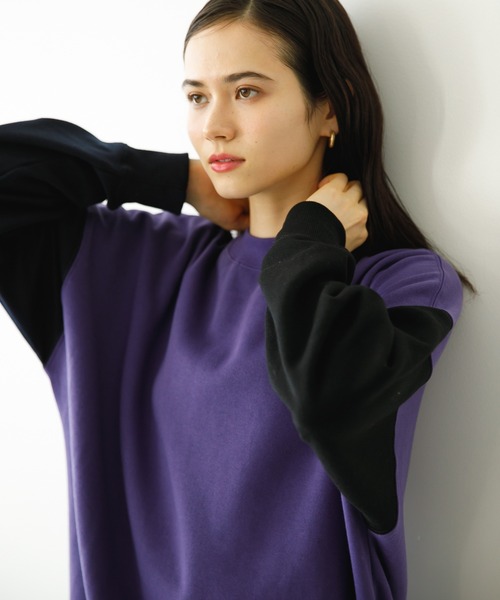 koe（コエ）の「■アンチピリング加工ＴＣ裏起毛クルーネック*（スウェット・レディース・イエロー/ピンク/D/A/カーキ/ブルー/ライトベージュ/ライトグレー/B/ブラック/C/ホワイト/マジェンタ/グリーン/H/E/F/G/オレンジ/レッド/パープル/ネイビー・L/S/M/XL）」の22枚目の写真