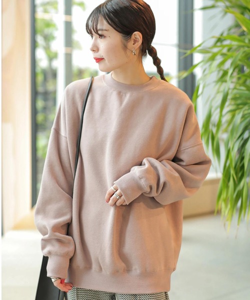 koe（コエ）の「■アンチピリング加工ＴＣ裏起毛クルーネック*（スウェット・レディース・イエロー/ピンク/D/A/カーキ/ブルー/ライトベージュ/ライトグレー/B/ブラック/C/ホワイト/マジェンタ/グリーン/H/E/F/G/オレンジ/レッド/パープル/ネイビー・L/S/M/XL）」の12枚目の写真