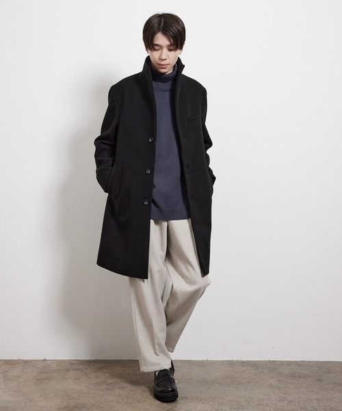 JUNRED（ジュンレッド）の「ソフトメルトンイタリアンカラーコート（その他アウター・メンズ・ブラック/ダークブラウン/キャメル・LL/S/M/L）」の16枚目の写真