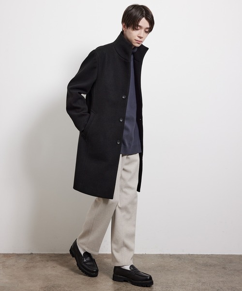 JUNRED（ジュンレッド）の「ソフトメルトンイタリアンカラーコート（その他アウター・メンズ・ブラック/ダークブラウン/キャメル・LL/S/M/L）」の12枚目の写真