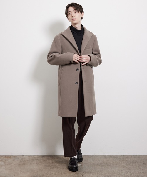JUNRED（ジュンレッド）の「ソフトメルトンイタリアンカラーコート（その他アウター・メンズ・ブラック/ダークブラウン/キャメル・LL/S/M/L）」の17枚目の写真