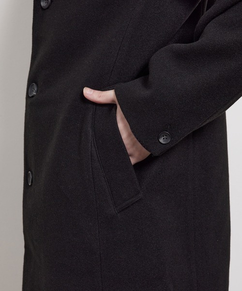 JUNRED（ジュンレッド）の「ソフトメルトンイタリアンカラーコート（その他アウター・メンズ・ブラック/ダークブラウン/キャメル・LL/S/M/L）」の5枚目の写真