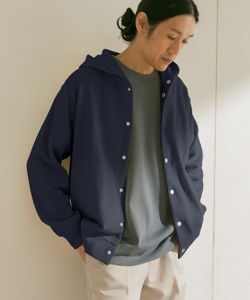 URBAN RESEARCH DOORS（アーバンリサーチドアーズ）の「裏毛スナップパーカー（パーカー・メンズ・ネイビー/ブラウン/グレー/ブルー系その他・40/38）」の13枚目の写真