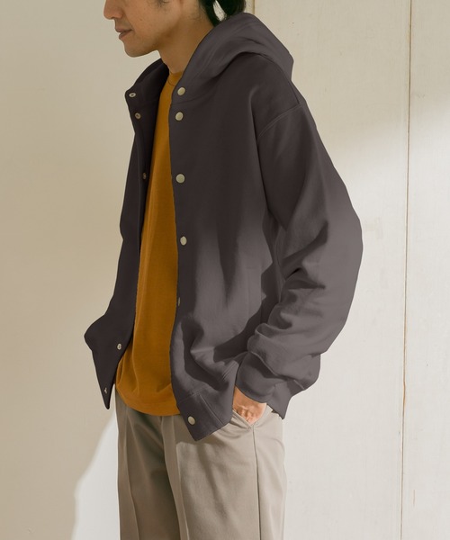 URBAN RESEARCH DOORS（アーバンリサーチドアーズ）の「裏毛スナップパーカー（パーカー・メンズ・ネイビー/ブラウン/グレー/ブルー系その他・40/38）」の17枚目の写真