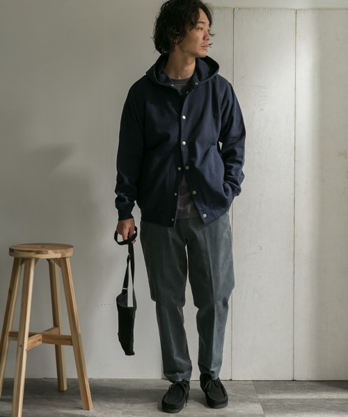 URBAN RESEARCH DOORS（アーバンリサーチドアーズ）の「裏毛スナップパーカー（パーカー・メンズ・ネイビー/ブラウン/グレー/ブルー系その他・40/38）」の5枚目の写真