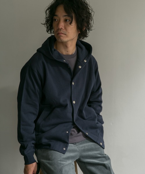 URBAN RESEARCH DOORS（アーバンリサーチドアーズ）の「裏毛スナップパーカー（パーカー・メンズ・ネイビー/ブラウン/グレー/ブルー系その他・40/38）」の7枚目の写真