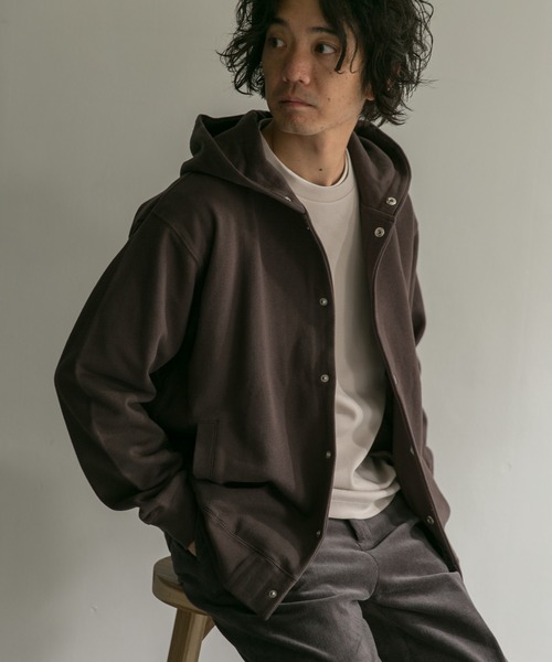 URBAN RESEARCH DOORS（アーバンリサーチドアーズ）の「裏毛スナップパーカー（パーカー・メンズ・ネイビー/ブラウン/グレー/ブルー系その他・40/38）」の10枚目の写真