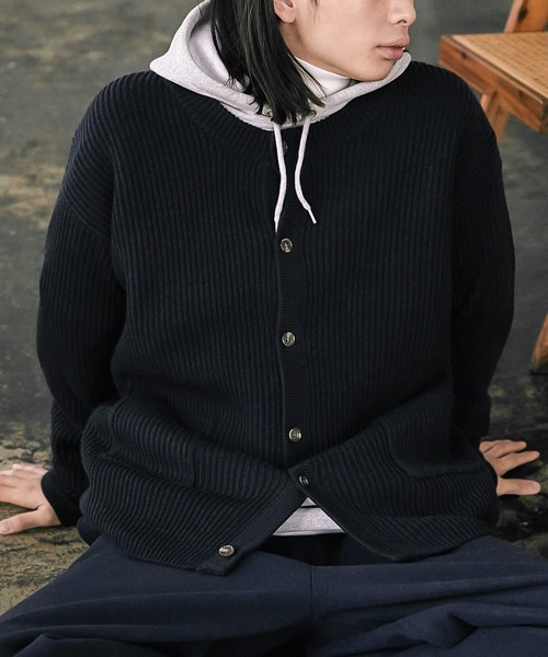 セール】【nowm】ROUND NECK LOOSE KNIT CARDIGAN / ラウンドネック