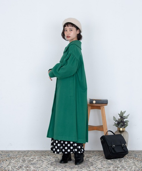 MERLOT（メルロー）の「大きな丸襟コート（その他アウター・レディース・レッド/ネイビー/グリーン・FREE）」の5枚目の写真