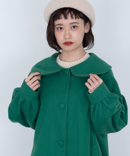 MERLOT（メルロー）の「大きな丸襟コート（その他アウター・レディース・レッド/ネイビー/グリーン・FREE）」の9枚目の写真