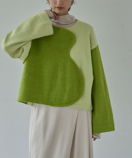miette（ミエット）の「ﾊﾞｲｶﾗｰｶｰﾌﾞﾃﾞｻﾞｲﾝｶｰﾃﾞｨｶﾞﾝ（カーディガン/ボレロ・レディース・オフホワイト/ライトグリーン・FREE）」の2枚目の写真