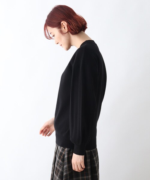DRESKIP（ドレスキップ）の「◆ふんわりお袖プリ－ツニット（ニット/セーター・レディース・ブラック/ブラウン系その他/ライトベージュ/パープル系4・02/03/04）」の14枚目の写真