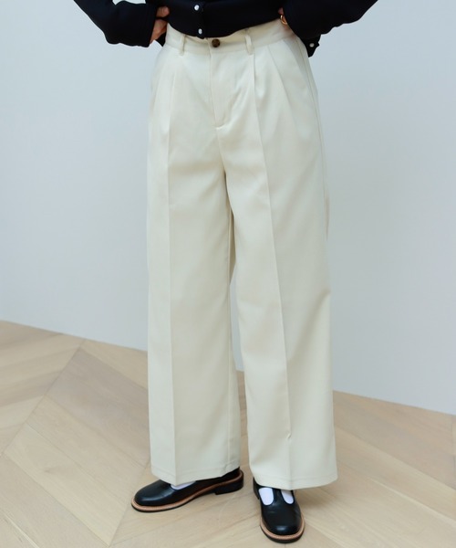 Birthday room（バースデイルーム）の「低身長さん向けSサイズ対応！ピーチツイルシンプルカラーパンツ（その他パンツ・レディース・オフホワイト/ピンク/グリーン/マスタード・SMALL/MEDIUM/LARGE）」の2枚目の写真